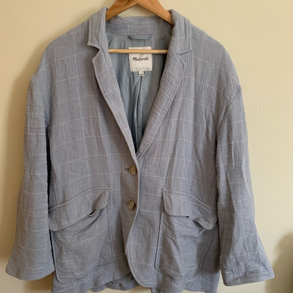 Madewell Light Blue Textured Blazer